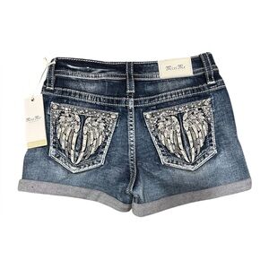 Miss Me Curvy Short Raven Wing Pocket NWT Size 26